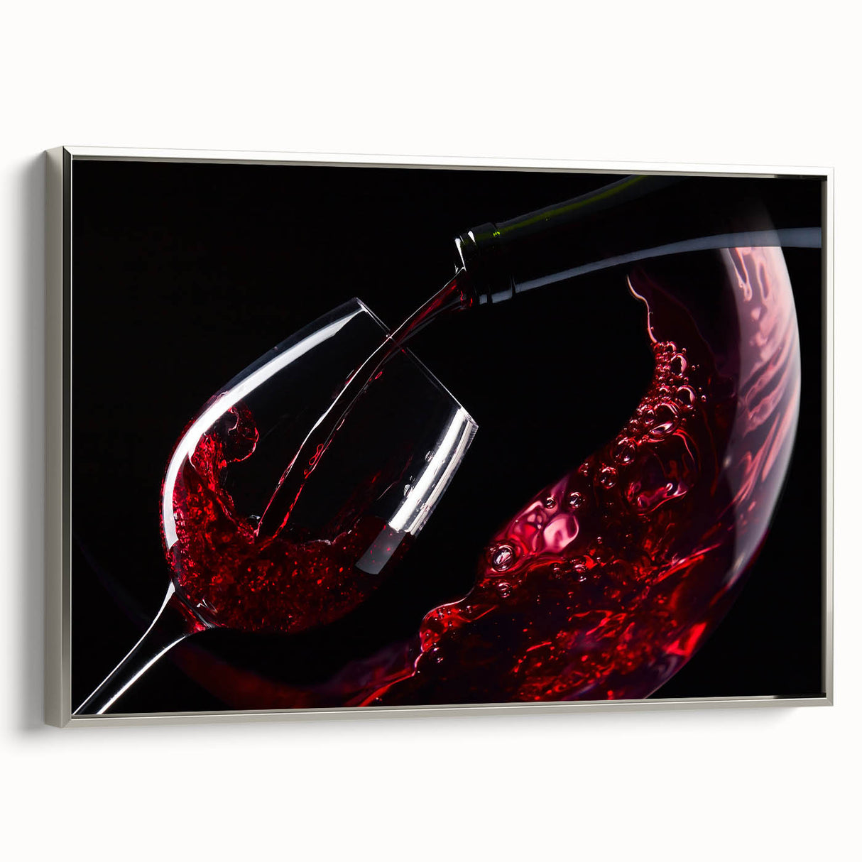 Red Wine Elegance - Modern Kitchen Art for Sophisticated Decor