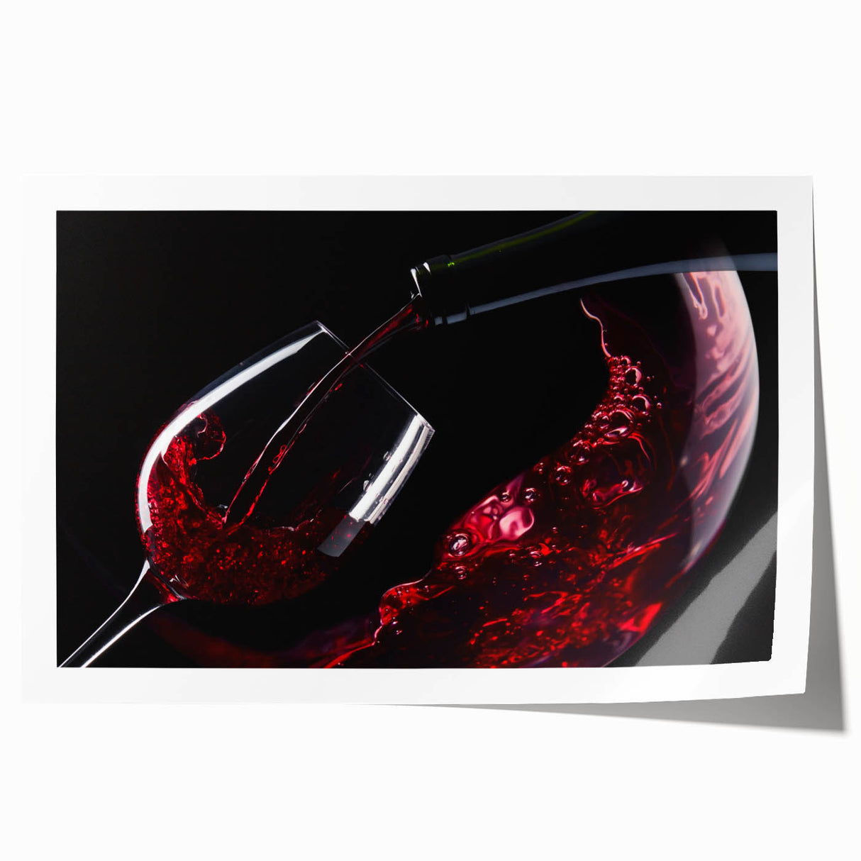Red Wine Elegance - Modern Kitchen Art for Sophisticated Decor