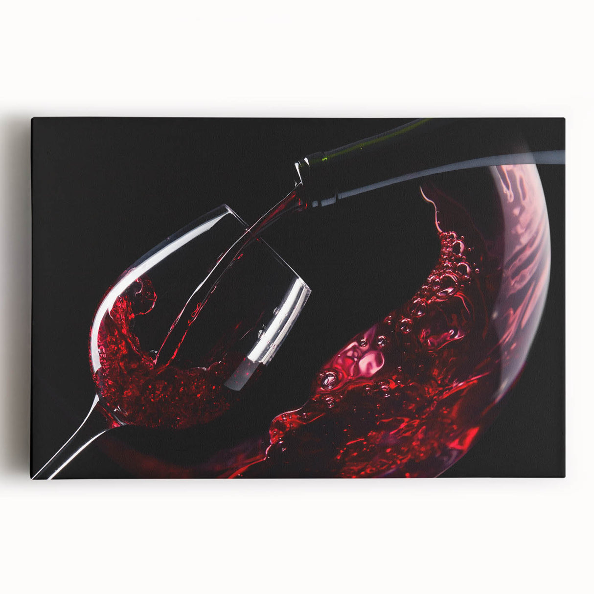 Red Wine Elegance - Modern Kitchen Art for Sophisticated Decor
