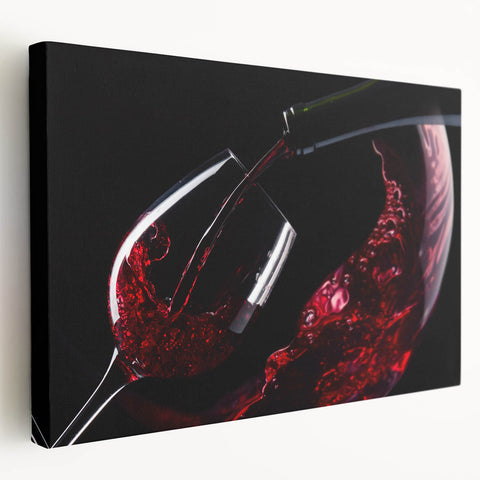 Red Wine Elegance - Modern Kitchen Art for Sophisticated Decor