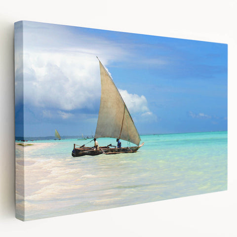 Large canvas print of a Tanzanian landscape in earthy tones, suitable for kitchen wall art.
