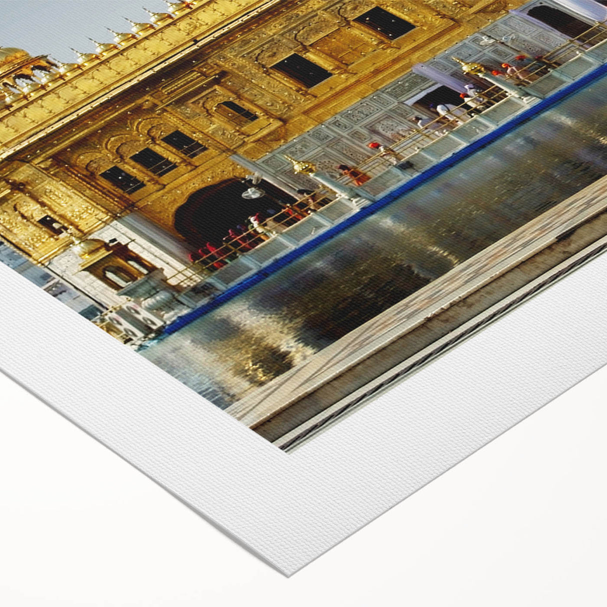 Art deco poster of an Indian landscape in muted earth tones on rolled canvas, suitable for dining room decor.