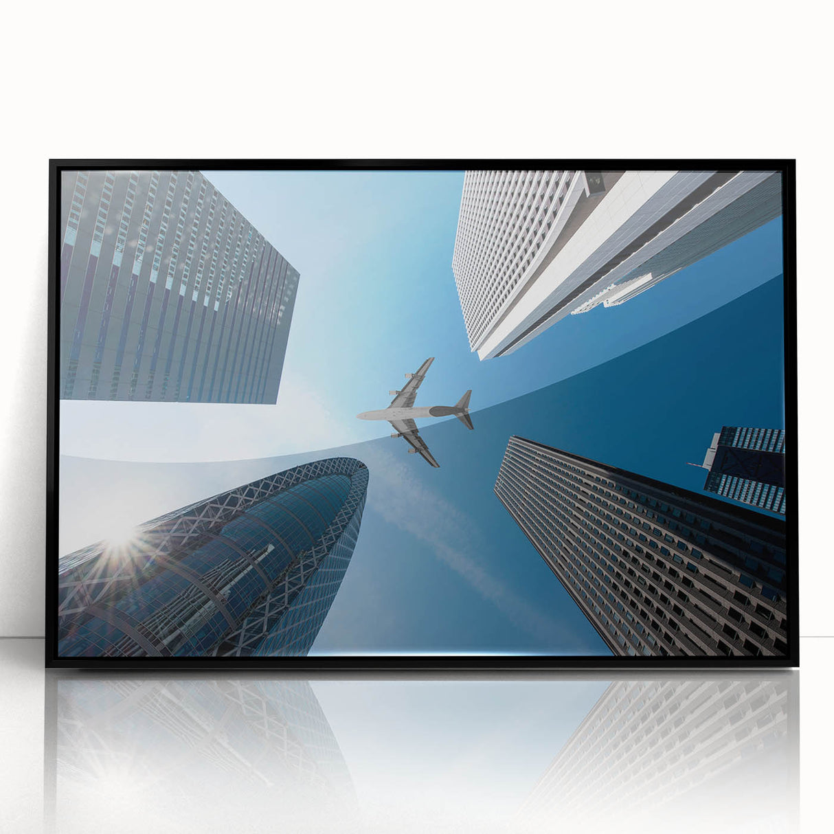 Large abstract wall art featuring a stylized Tokyo cityscape in muted gray tones on a framed acrylic panel.