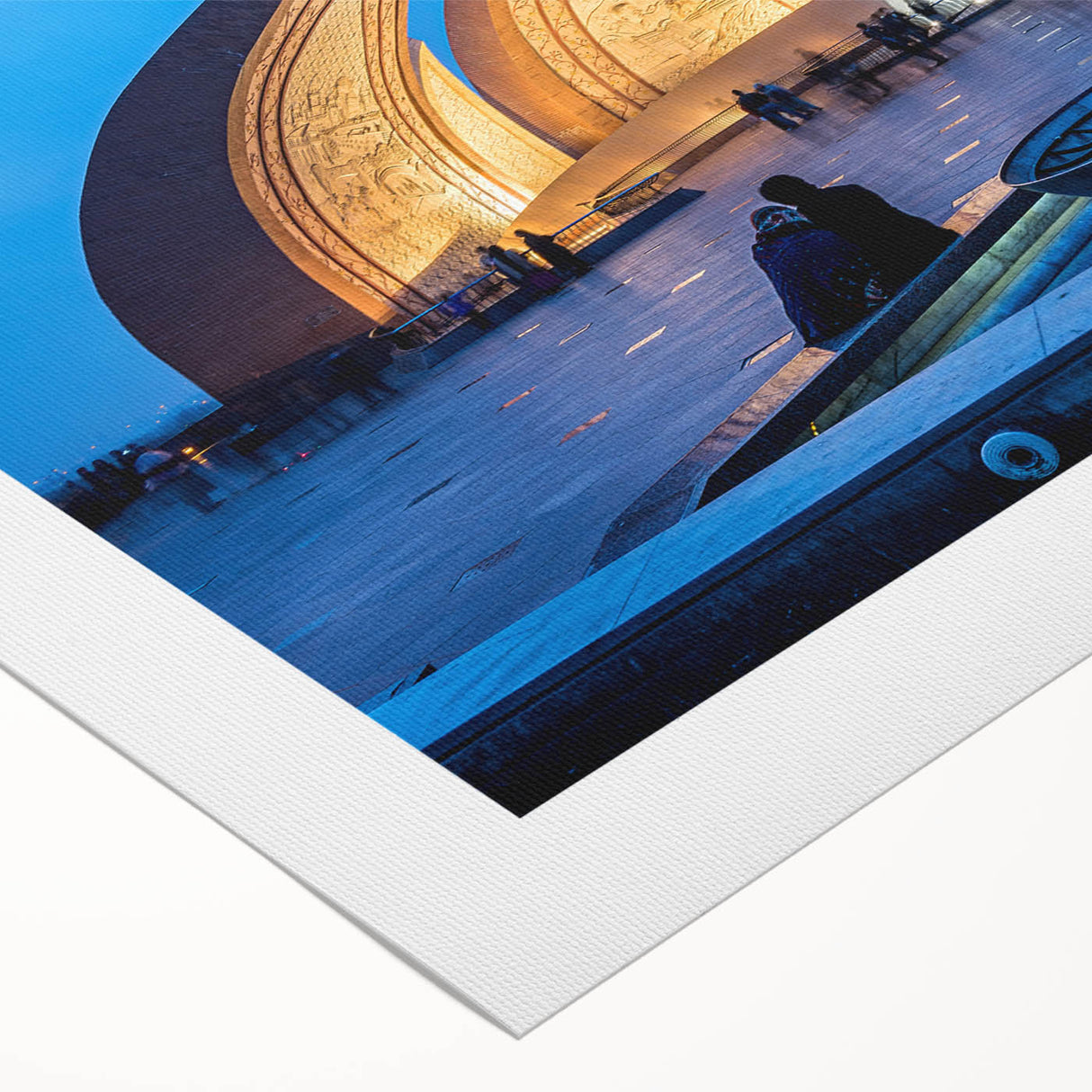 Art deco poster of a Pakistani landscape in muted earth tones on rolled canvas, suitable for dining room walls.