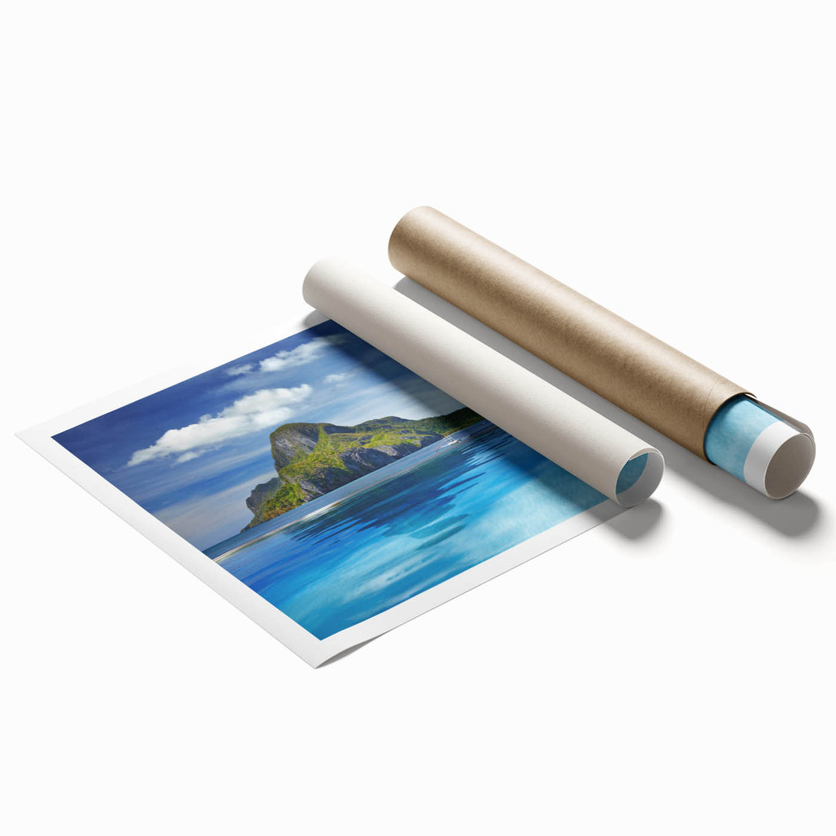 Extra large rolled print featuring a serene Philippine landscape with lush greenery and floral elements.