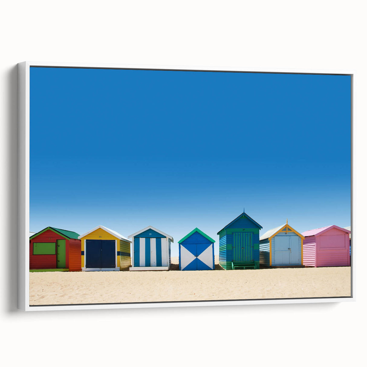 Framed canvas with a vintage-style Melbourne landscape in black and white, ideal for bedroom wall art.