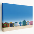 Side view of a stretched canvas featuring a realistic Melbourne skyline in muted gray and blue tones.