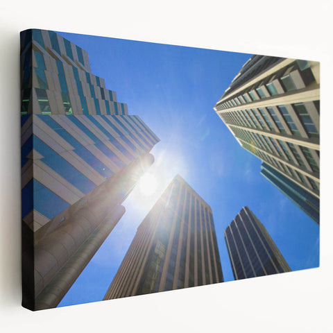 Large canvas print of Perth, Australia skyline in muted earth tones, suitable for kitchen wall art.