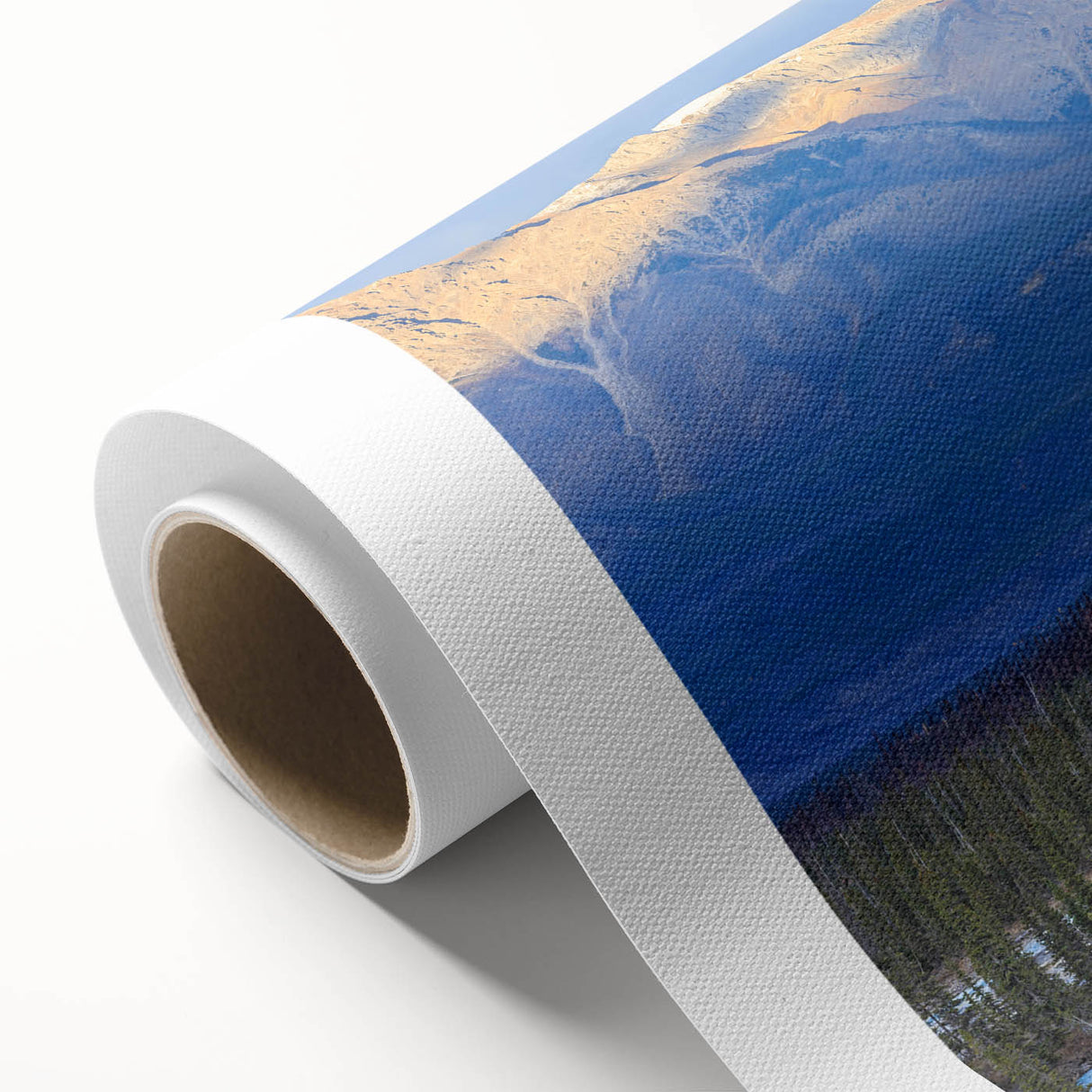 Art deco poster of Saskatchewan scenery on rolled canvas, featuring muted earth tones, ideal for nursery wall art.