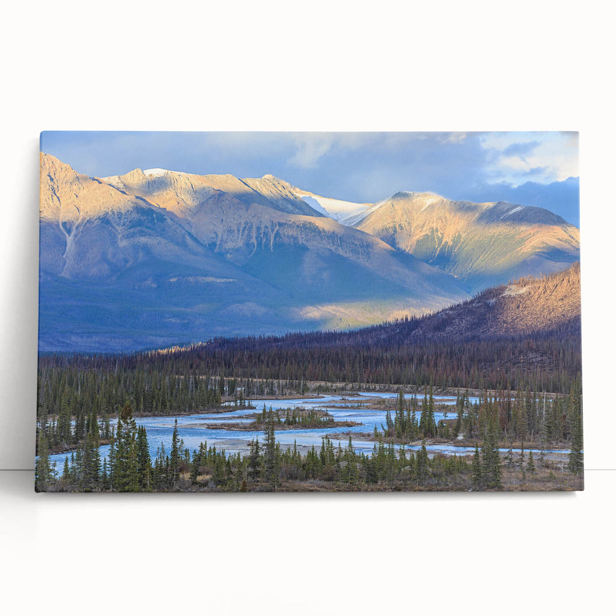 Black and white photograph of Saskatchewan scenery on a large stretched canvas, ideal for kitchen wall art.