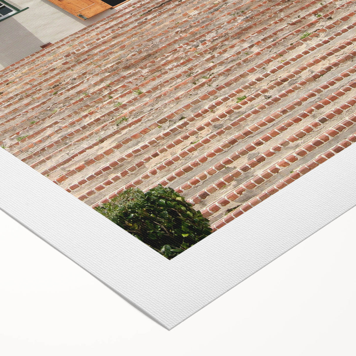 Art deco poster of a Caribbean scene in muted blue and green tones on rolled canvas, ideal for dining room wall art.