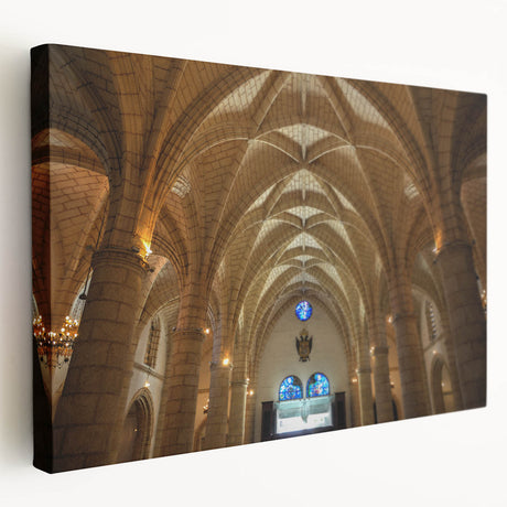 Large canvas print of a serene Caribbean beach scene, with vivid blue and turquoise waters, ideal for kitchen wall art.