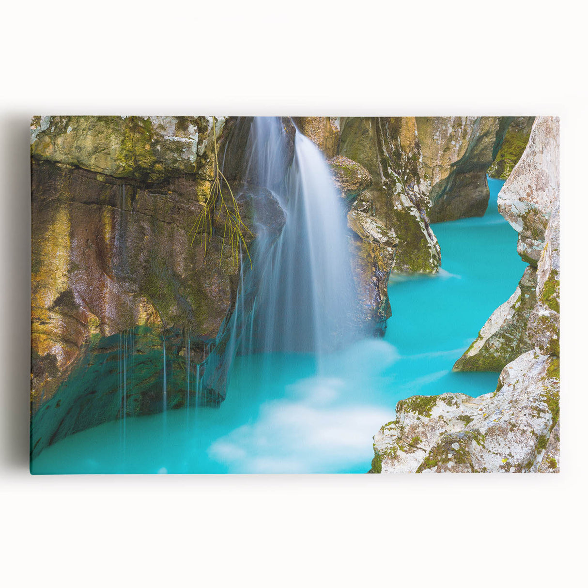 Black and white photograph of a Slovenian landscape on large stretched canvas, suitable for kitchen wall art.