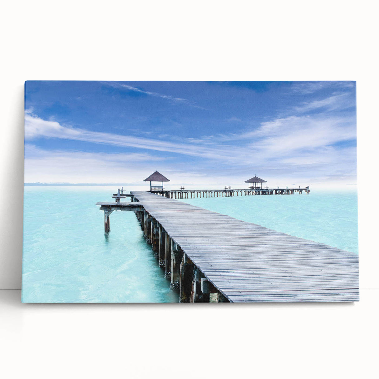 Black and white photograph of Cancun scenery on stretched canvas, ideal for kitchen wall art or bedroom ambiance.