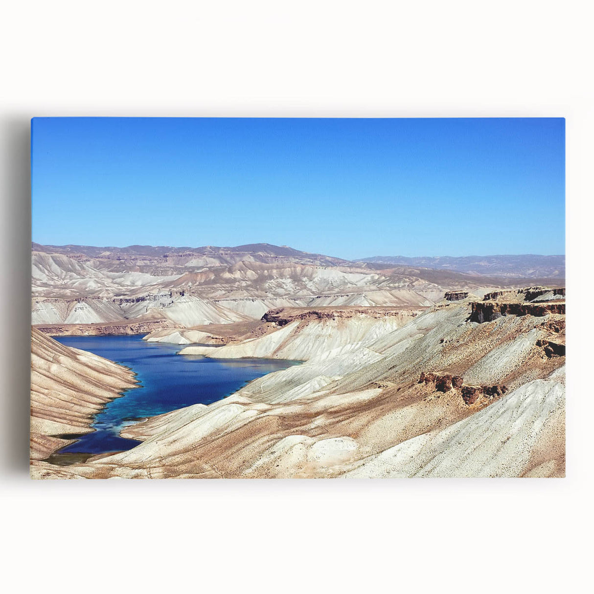 Large black and white stretched canvas of a Middle Eastern scenery, ideal for kitchen wall art.