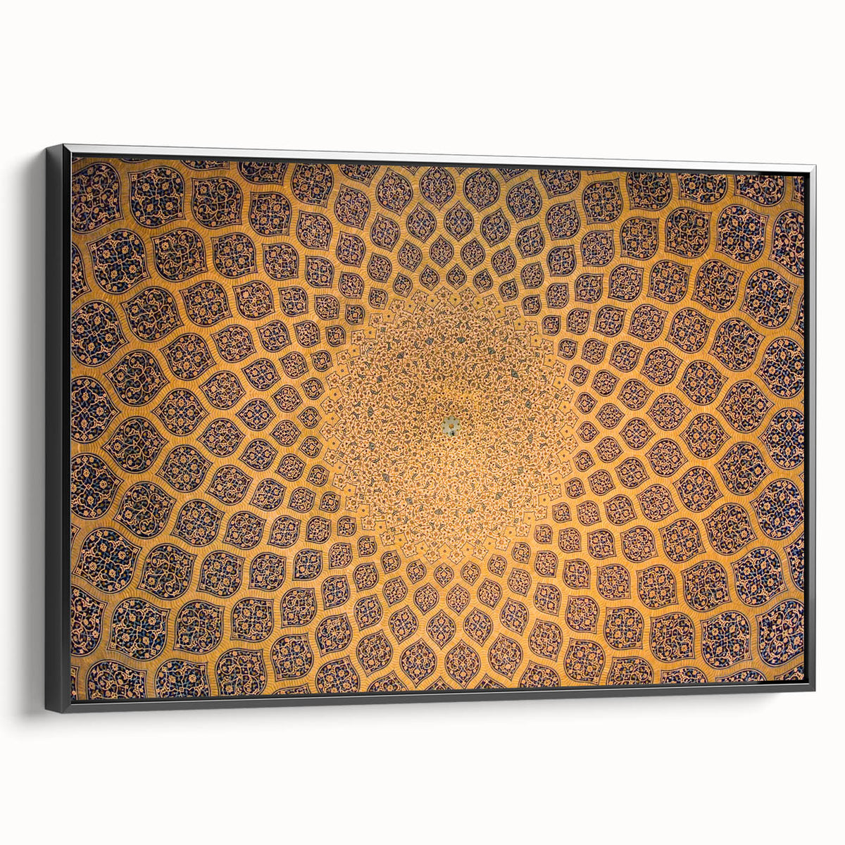 Black and white framed canvas featuring a vintage landscape of Middle Eastern scenery, ideal for bedroom wall art.