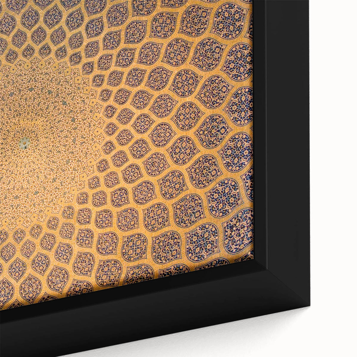 Extra large framed canvas featuring a textured depiction of a Middle Eastern scenery in vibrant, colorful art.