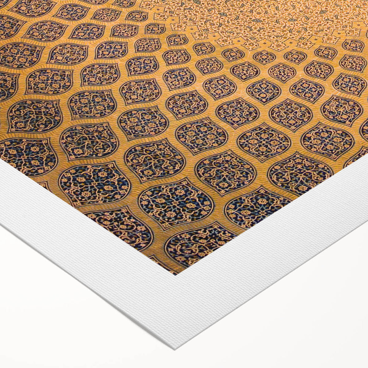 Art deco poster of a Middle Eastern landscape in muted earth tones on rolled canvas, suitable for dining room decor.