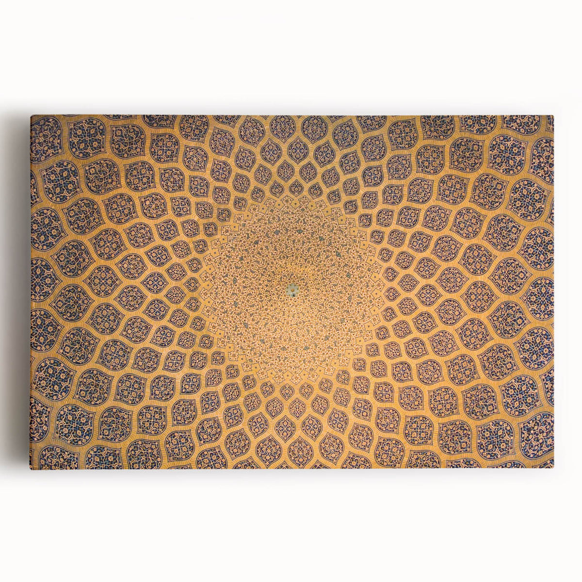 Black and white stretched canvas featuring a large panoramic view of a Middle Eastern landscape, ideal for kitchen wall art.