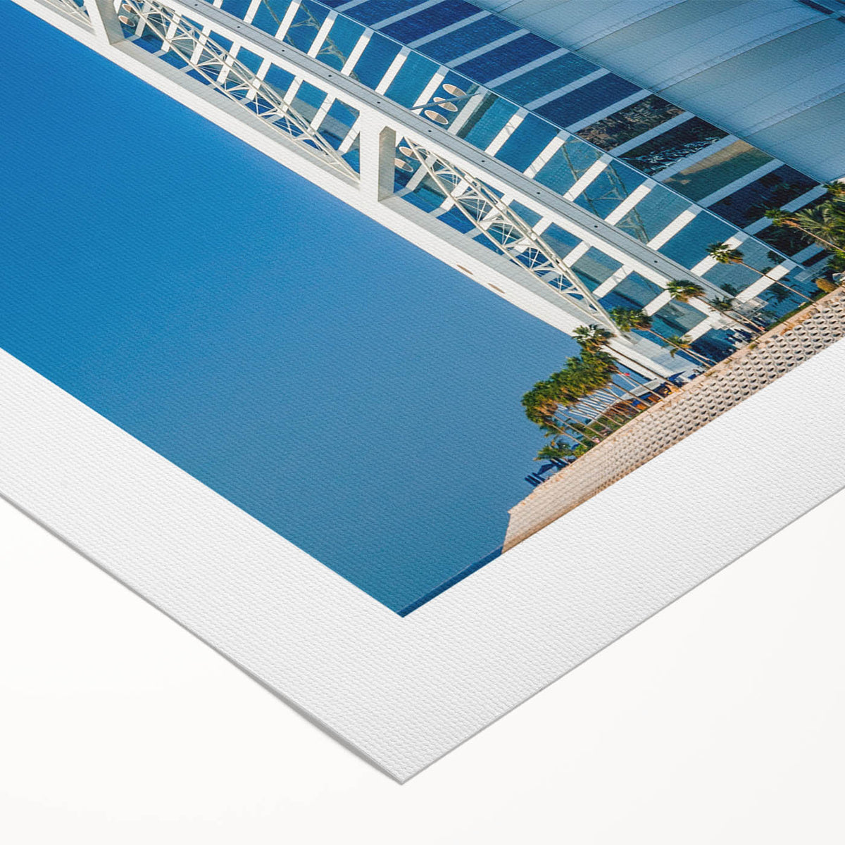 Art deco poster of Burj Al Arab in muted metallic tones on rolled canvas, suitable for dining room wall art.