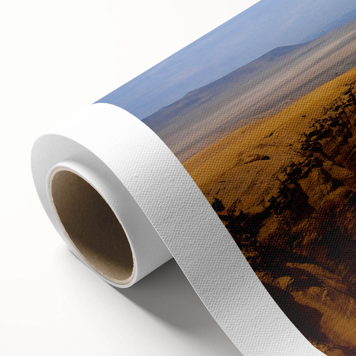 Art deco poster of a scenic Peruvian landscape in pastel shades on rolled canvas, ideal for nursery wall art.