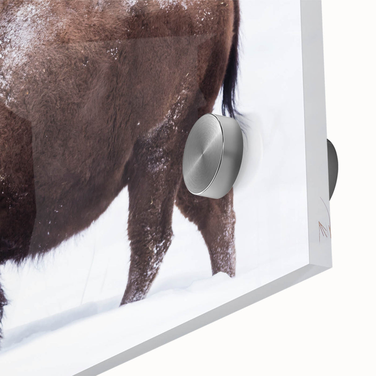 Large abstract wall art depicting North Dakota scenery in mid-century modernist style on acrylic glass.