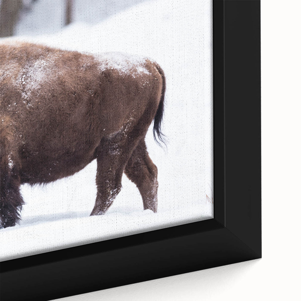 Extra large framed canvas featuring a textured depiction of a North Dakota landscape in black with vibrant, colorful accents.