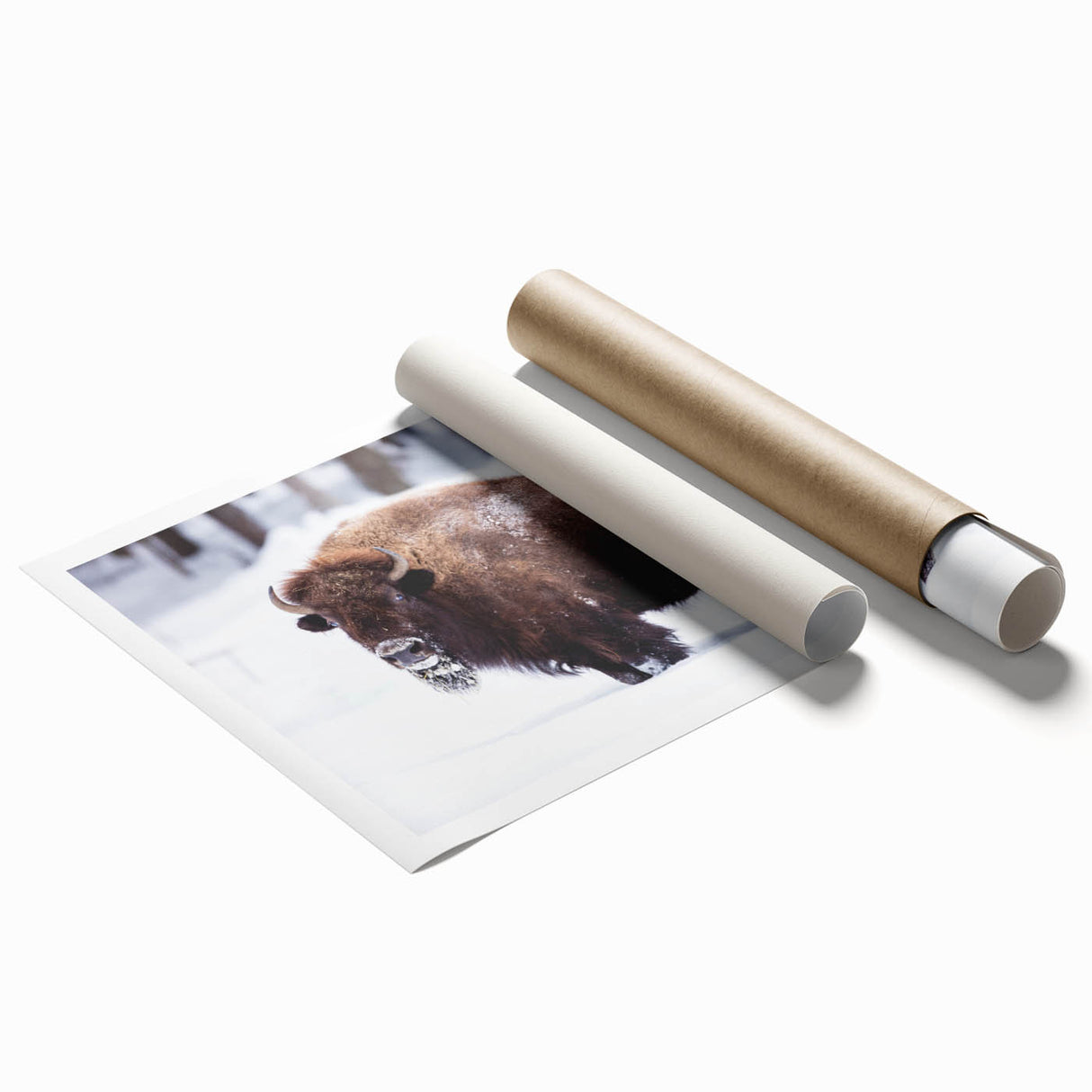 Extra large rolled print of a North Dakota landscape with muted earth tones, ideal for classy bathroom wall art.