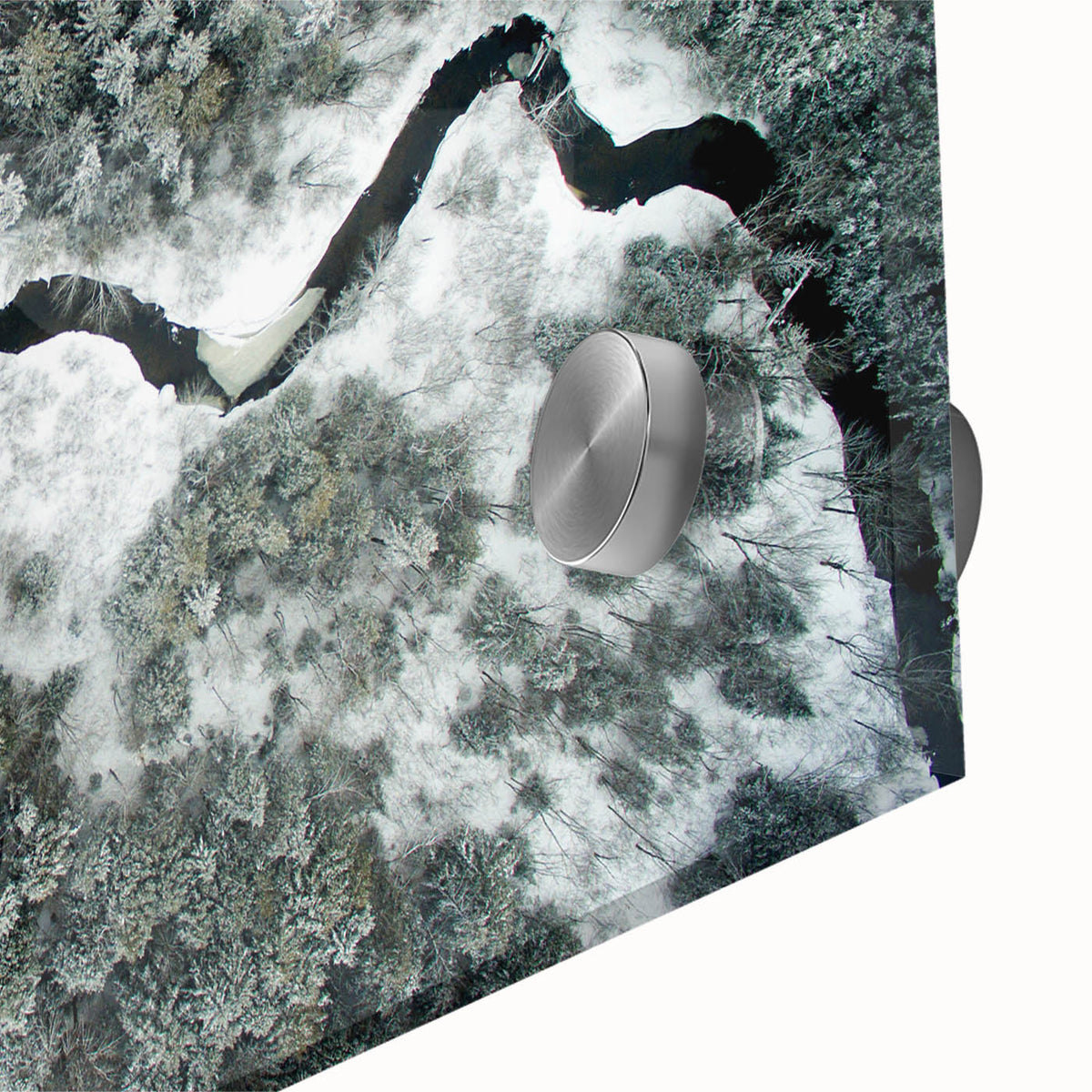 Large abstract depiction of the Adirondacks in muted earth tones on acrylic glass, suitable for dining room art.