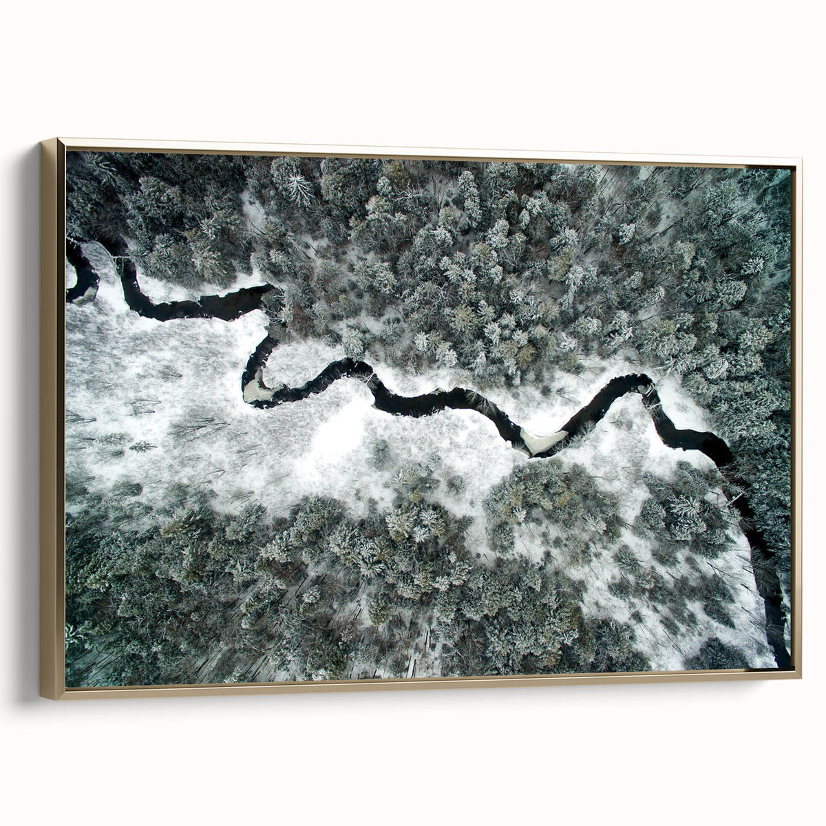 Framed canvas featuring a vintage-style landscape of the Adirondacks in muted earth tones, ideal for bedroom wall art.