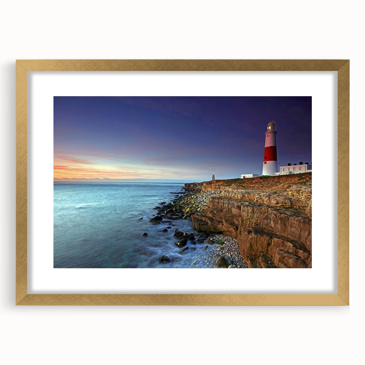 Extra large abstract art print of Portland scenery in textured style, featuring muted earth tones on a framed canvas.