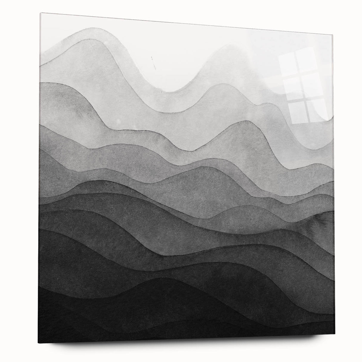 Black and White Office Wall Art – Abstract Gradient Landscape
