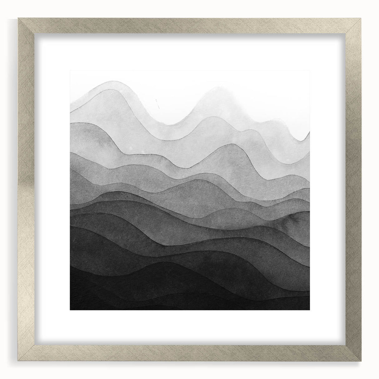 Black and White Office Wall Art – Abstract Gradient Landscape
