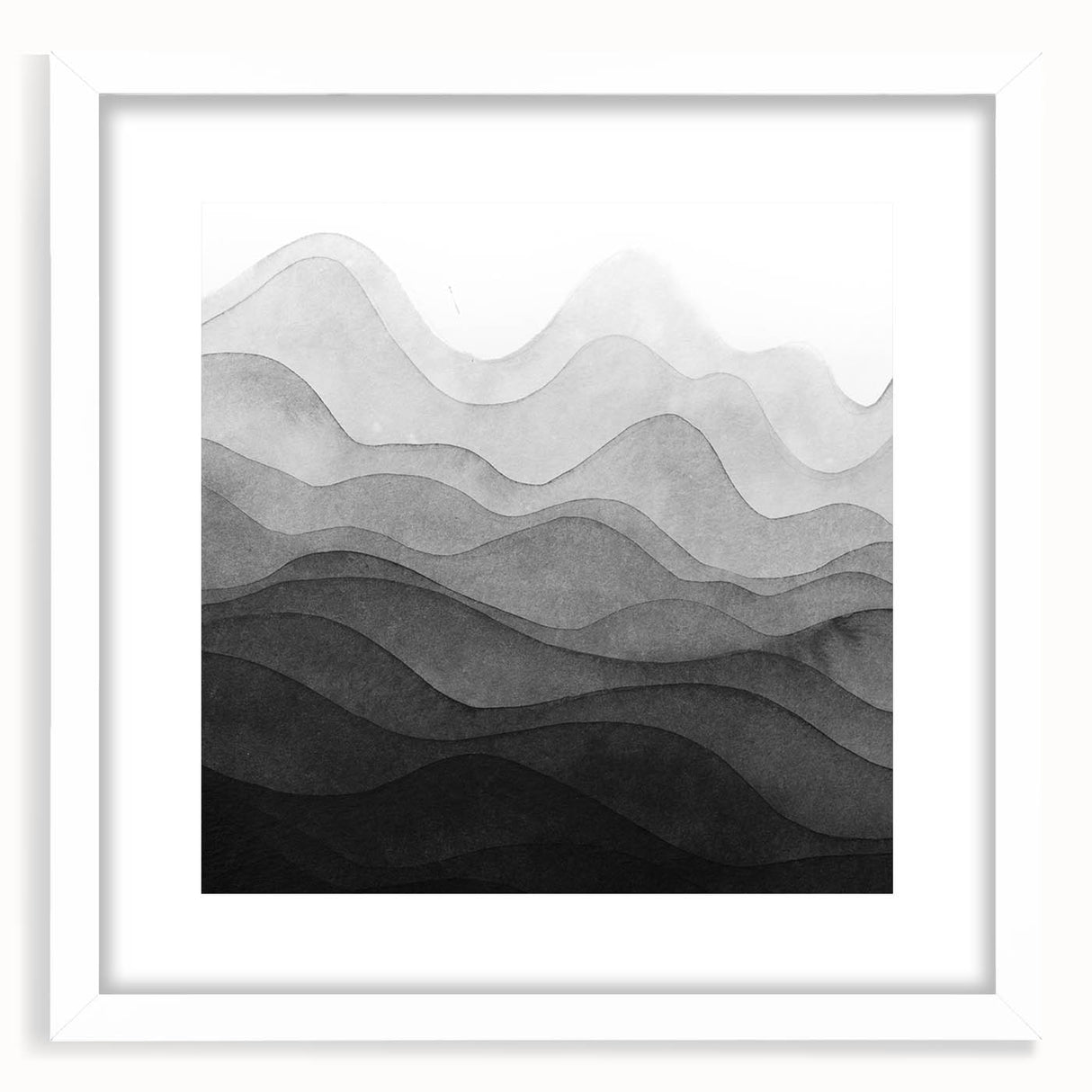 Black and White Office Wall Art – Abstract Gradient Landscape