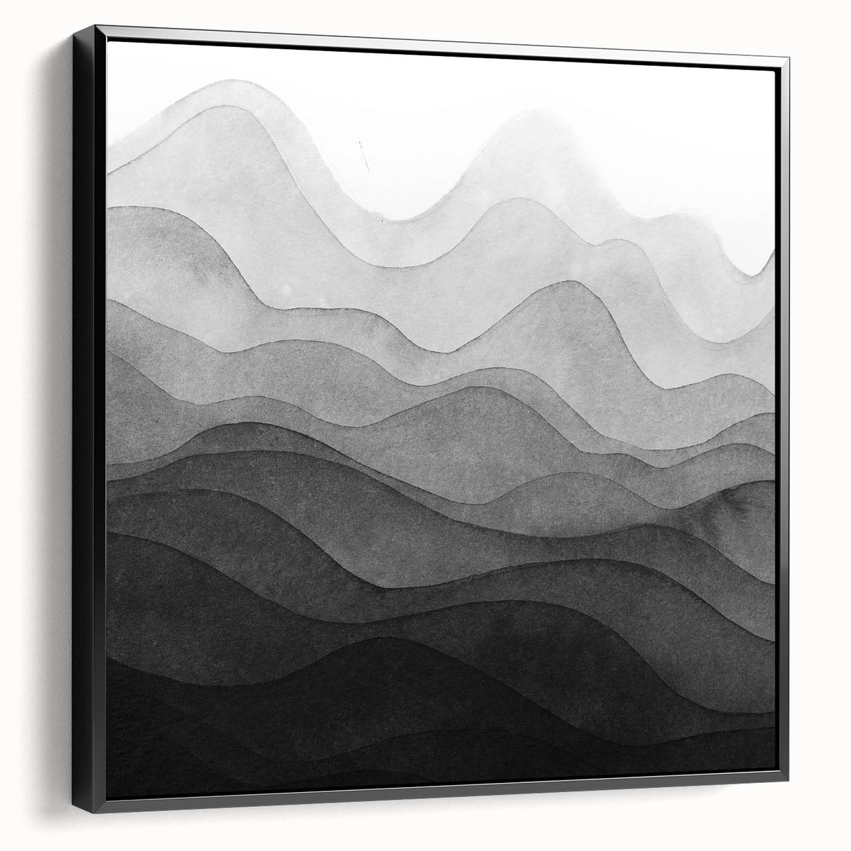Black and White Office Wall Art – Abstract Gradient Landscape