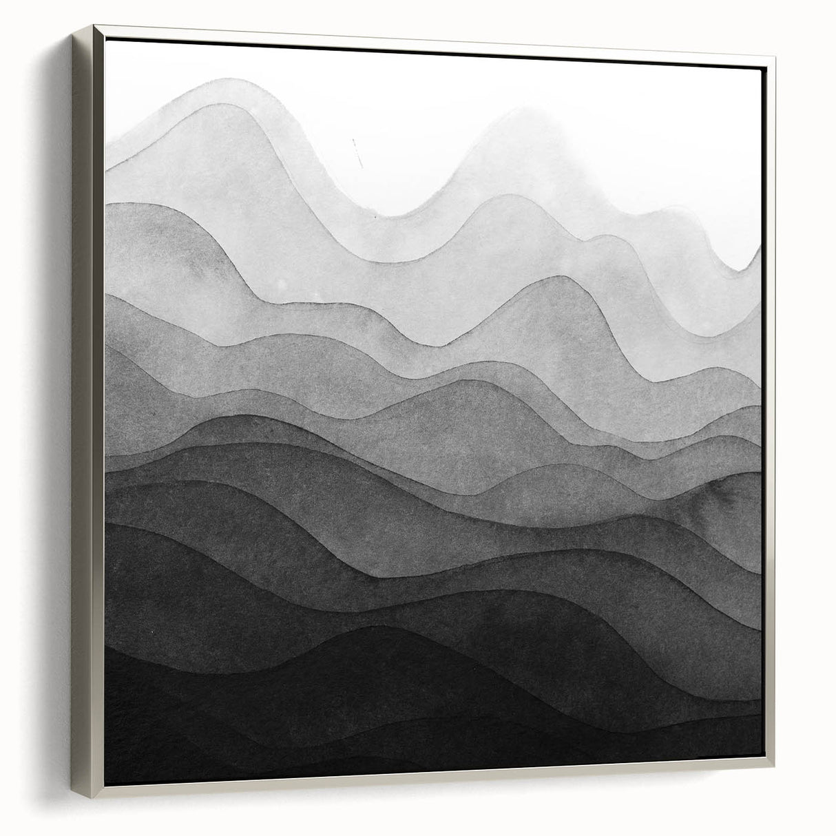 Black and White Office Wall Art – Abstract Gradient Landscape