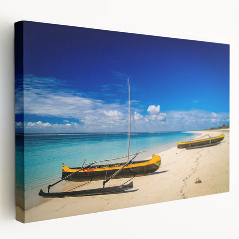 Large canvas print of a Madagascar landscape, featuring earth tones and green accents, ideal for kitchen wall art.
