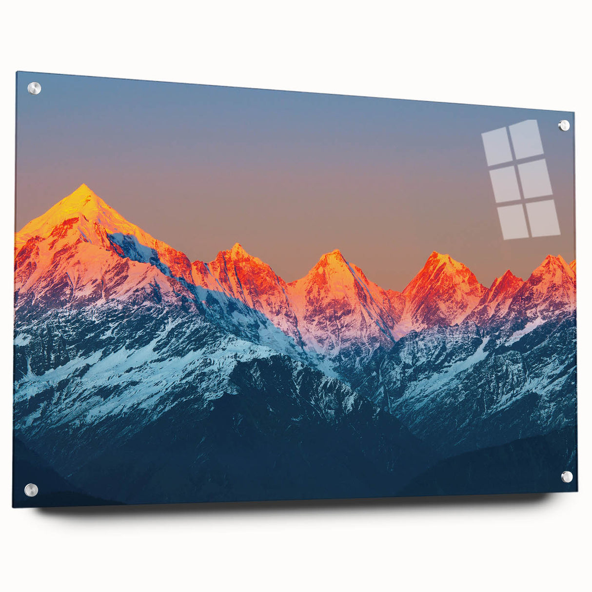 Acrylic print of a large abstract depiction of an Indian landscape in earthy tones.