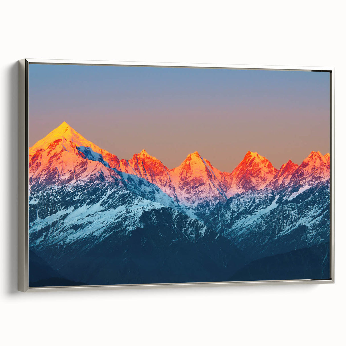 Framed canvas featuring a colorful landscape painting of a rural Indian scene, ideal for adding a vintage touch to any room.