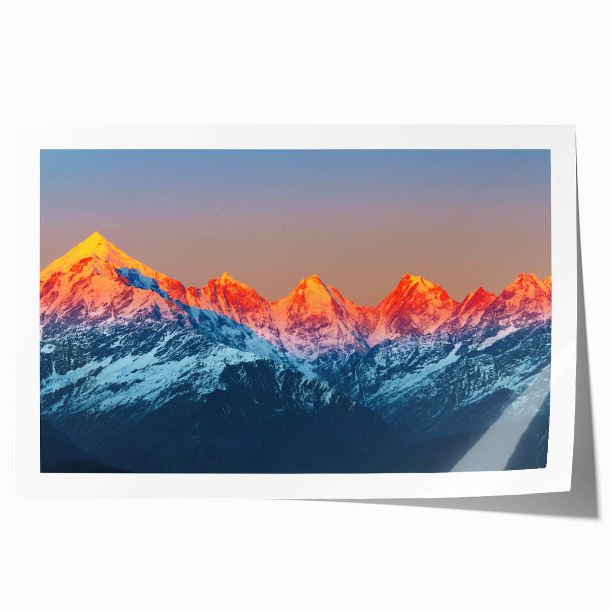 Extra large rolled print of a vibrant Indian scenery with lush floral elements, ideal for art wall dining room.