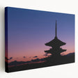 Kyoto landscape on stretched canvas with soft autumn colors, ideal for kitchen wall art.