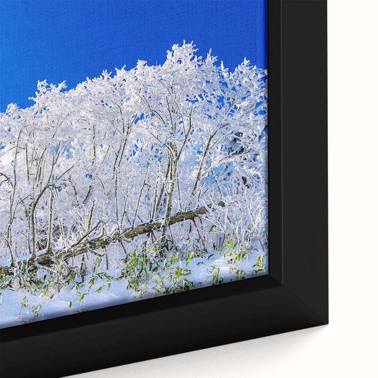 Extra large framed canvas featuring a textured, colorful Korean landscape in black, ideal for living room decor.