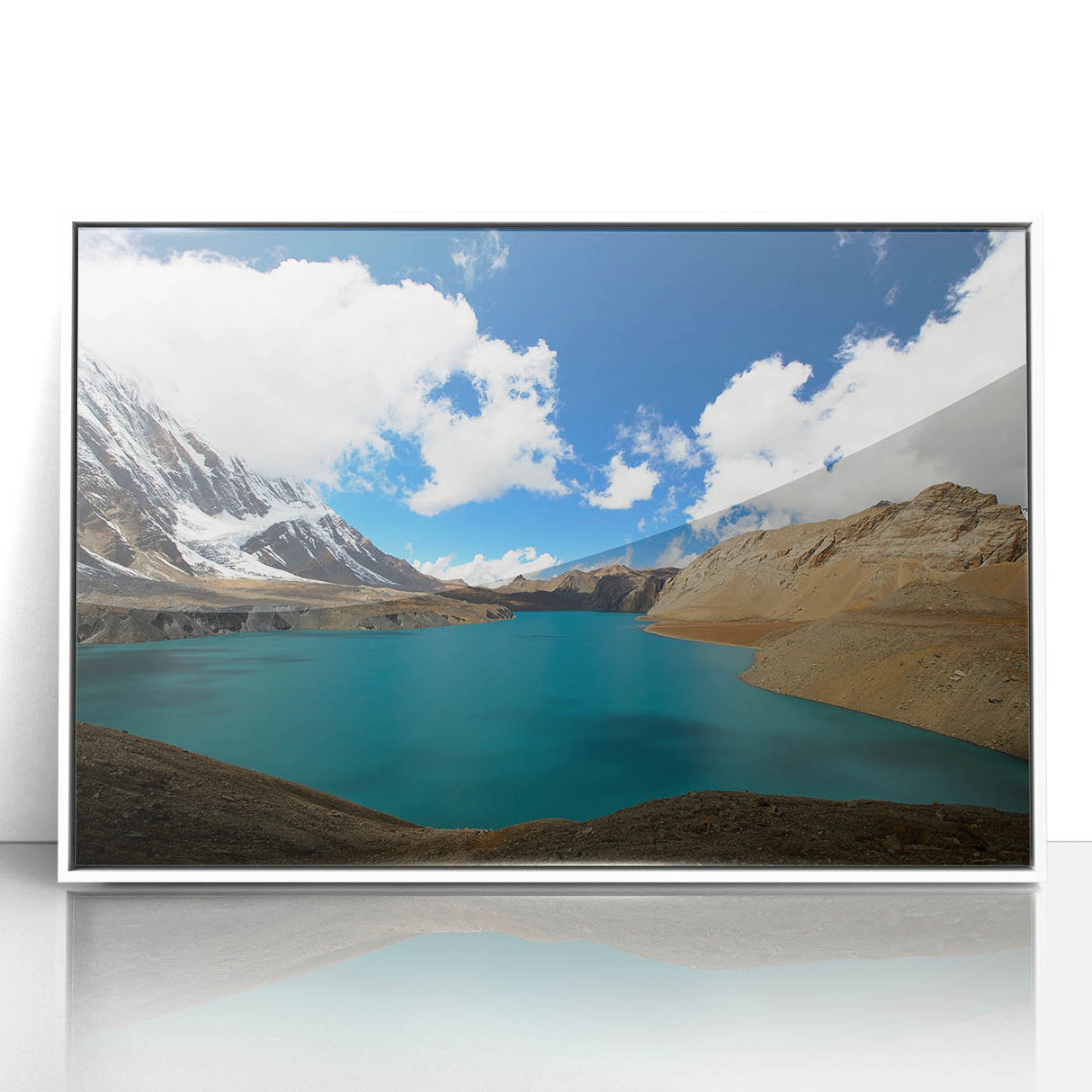 Modern art wall decor featuring a serene Nepalese landscape in pastel shades, framed acrylic, ideal for nursery wall art.