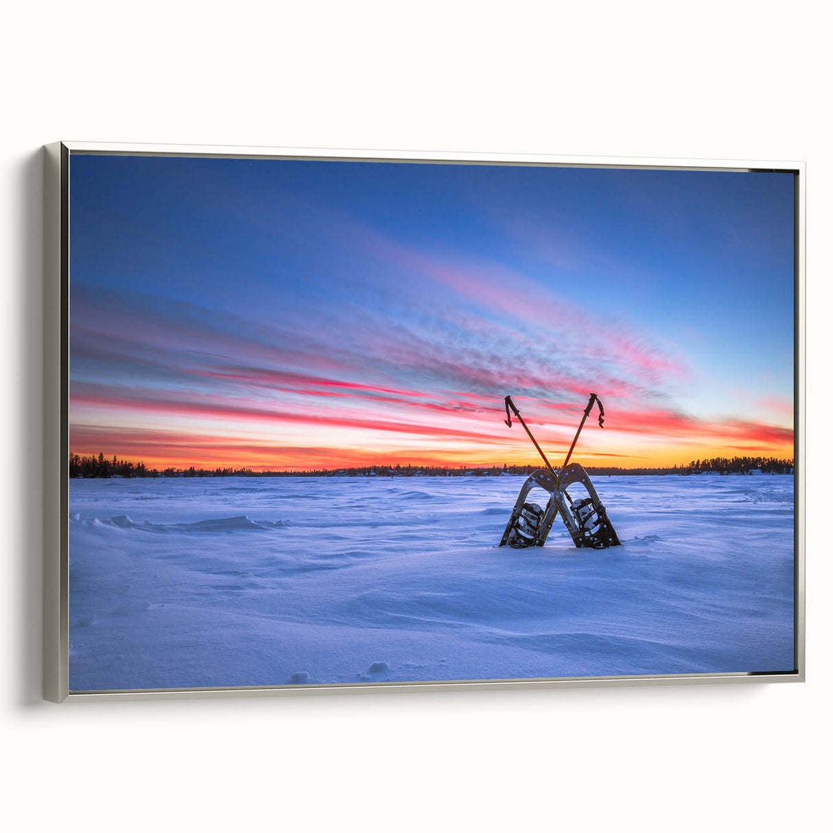 Landscape art painting of Manitoba scenery on framed canvas.
