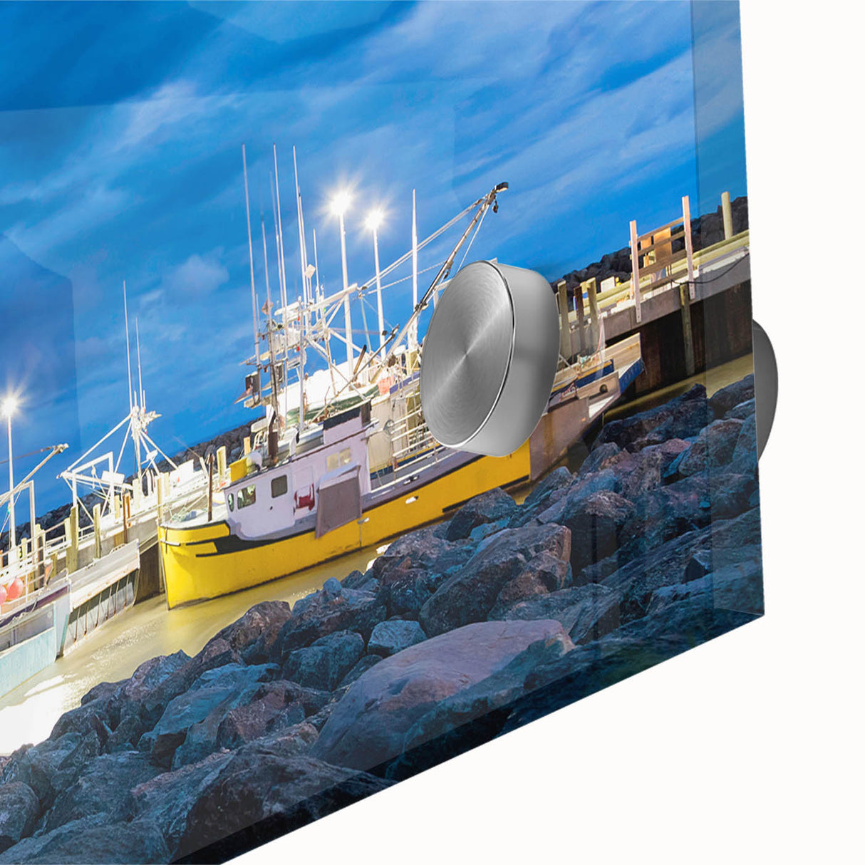 Large abstract wall art featuring muted earth tones and geometric shapes on acrylic glass, suitable for dining room decor.