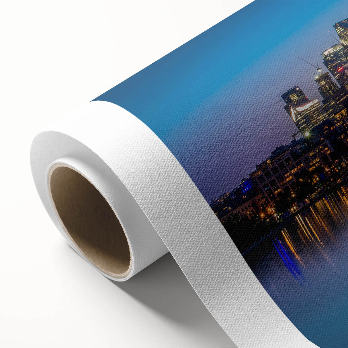 Art Deco poster of Quebec scenery in pastel shades on rolled canvas, ideal for nursery wall art.