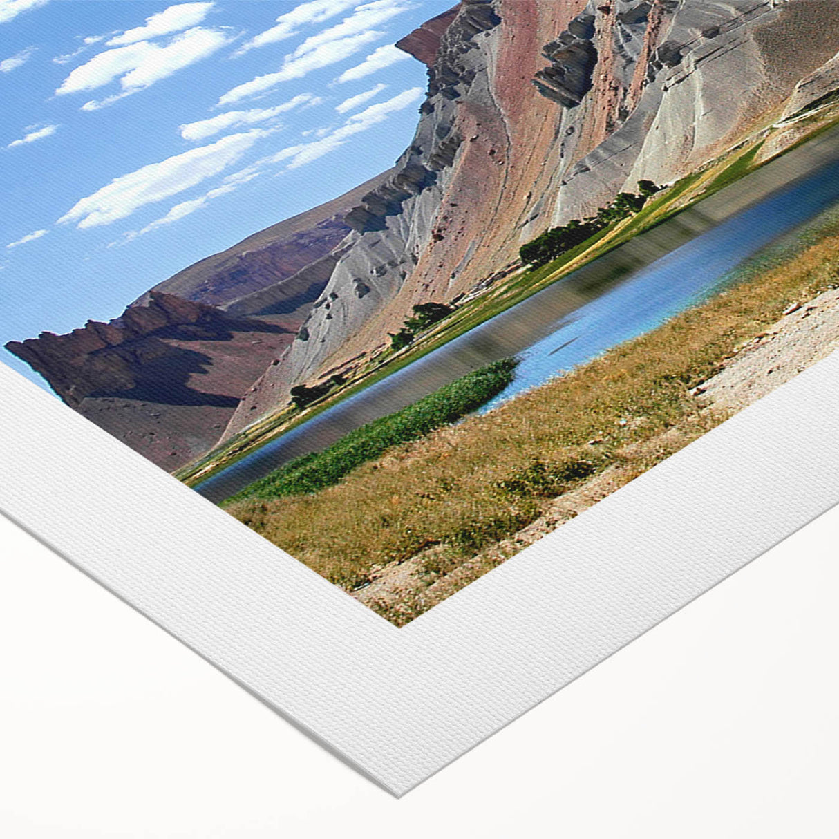 Art deco poster of a Middle Eastern landscape in neutral tones on rolled canvas, ideal for dining room wall art.