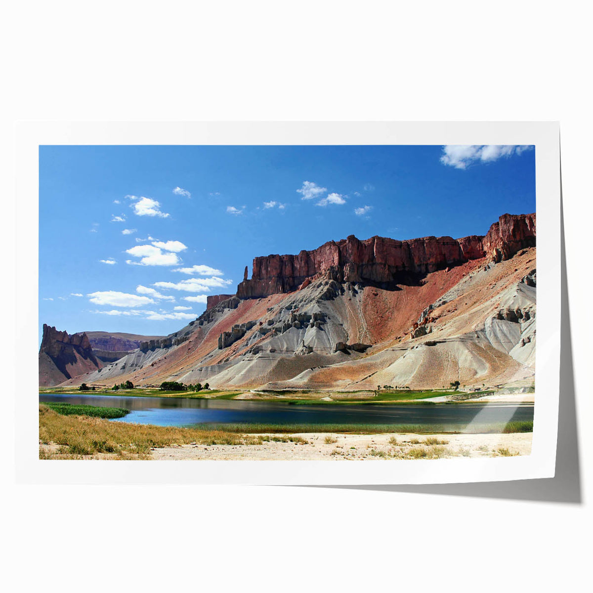 Extra large rolled print of a Middle Eastern scenery with muted earth tones, ideal for art wall dining room.