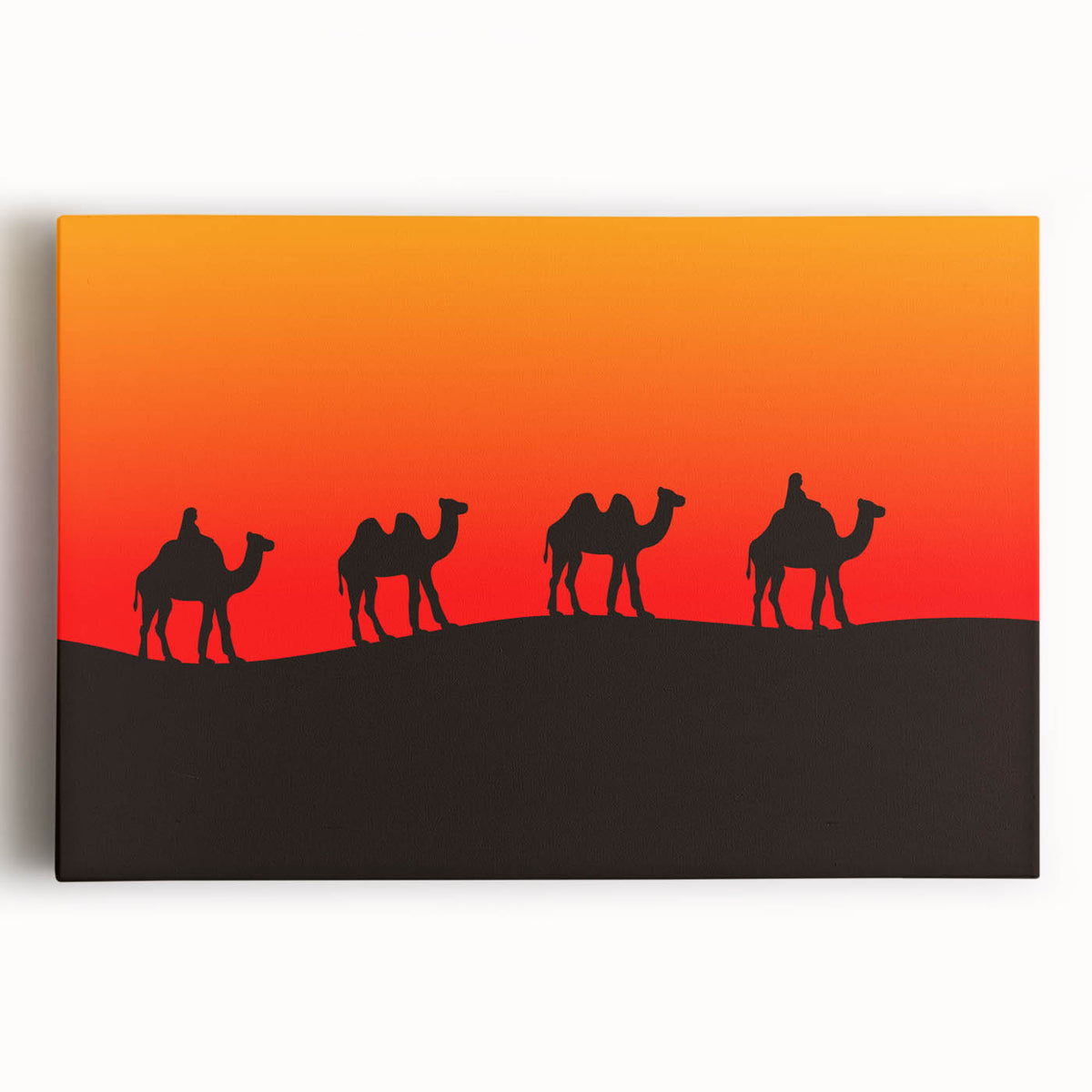 Black and white print of a Middle Eastern landscape on stretched canvas, suitable for kitchen wall art.
