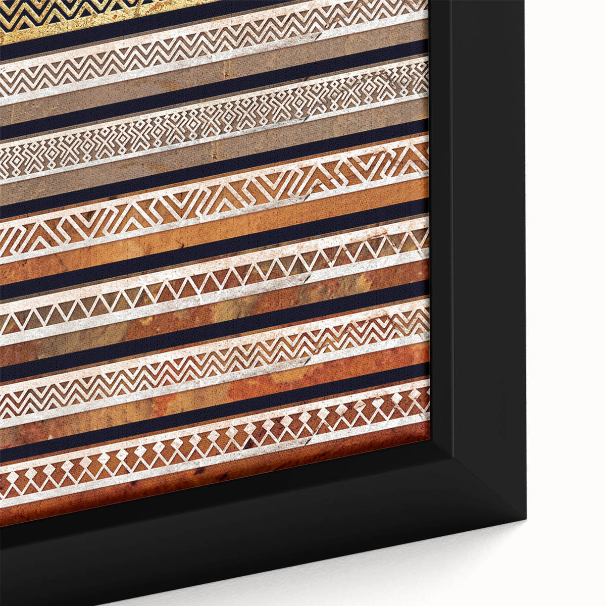 Extra large framed canvas featuring a textured, colorful Middle Eastern scenic art in black, ideal for living room decor.